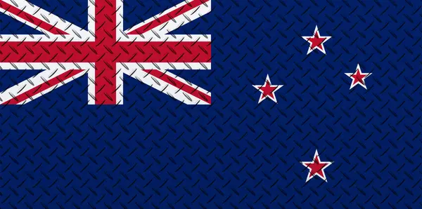 Vlajka Nového Zélandu Pozadí Kovové Stěny — Stock fotografie