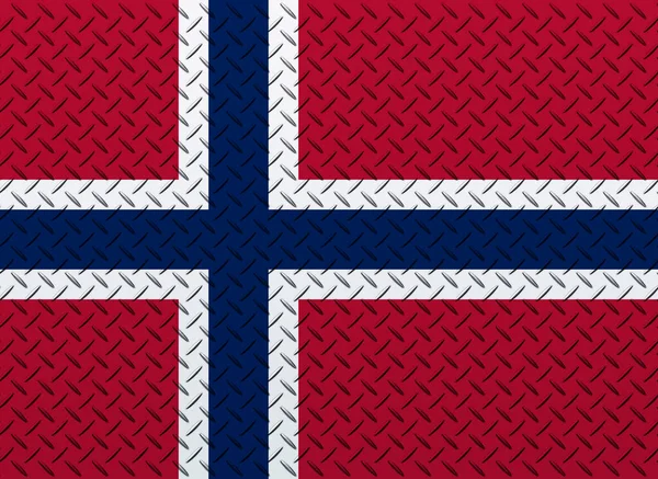 Vlag Van Noorwegen Een Metalen Muurachtergrond — Stockfoto