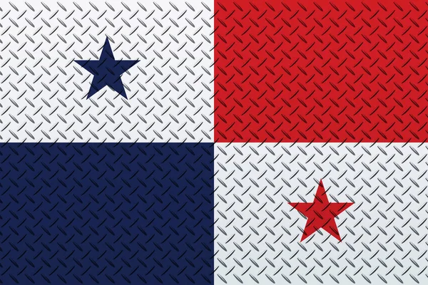 Flagga Panama Metallvägg Bakgrund — Stockfoto