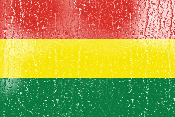 Bandera Bolivia Sobre Vaso Con Fondo Gota Agua — Foto de Stock