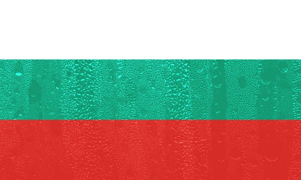 Bandera Bulgaria Vaso Con Fondo Gota Agua —  Fotos de Stock