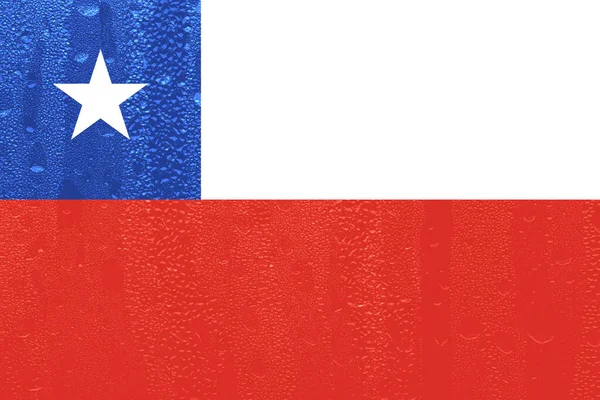 Флаг Чили Фоне Капли Воды — стоковое фото