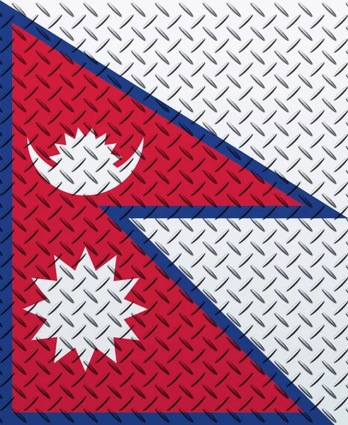 Flag Nepal Metal Wall Background — Stock Photo, Image