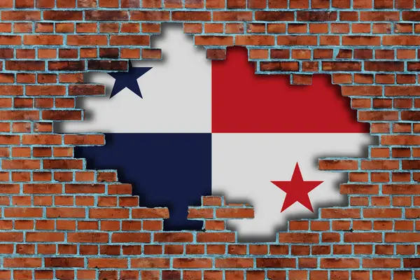 Флаг Панамы Сломанным Старым Каменным Фоном — стоковое фото