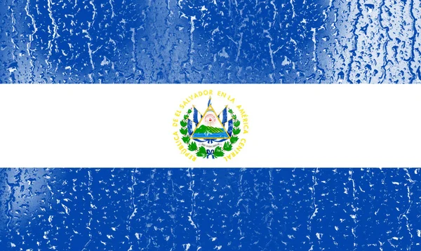 Bandeira Salvador Copo Com Fundo Gota Água — Fotografia de Stock