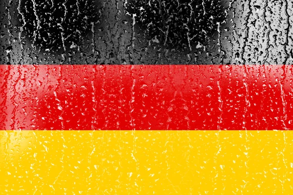 Bandeira Alemanha Copo Com Fundo Gota Água — Fotografia de Stock