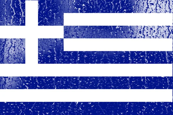 Флаг Греции Фоне Капли Воды — стоковое фото
