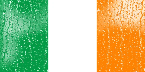 Flagge Von Irland Auf Einem Glas Mit Wassertropfen Hintergrund — Stockfoto