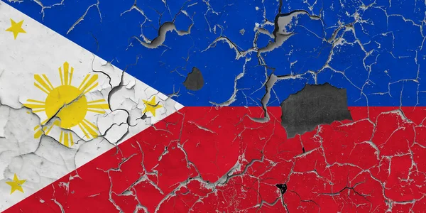 Bandeira Das Filipinas Antigo Fundo Parede Pedra — Fotografia de Stock