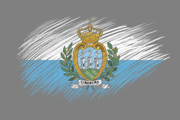 Флаг Сан Марино Винтажном Фоне Кисти — стоковое фото