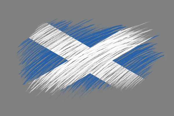 Флаг Шотландии Фоне Кисти Винтажного Стиля — стоковое фото