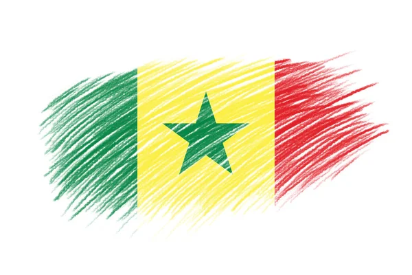 Bandera Senegal Estilo Vintage Cepillo Fondo —  Fotos de Stock