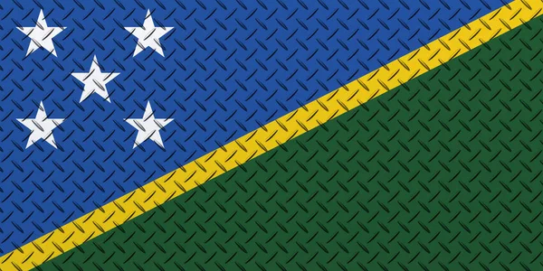 Flag Solomon Islands Metal Wall Background — Stock Photo, Image