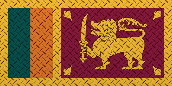 Zászló Srí Lanka Egy Fém Fal Háttér — Stock Fotó