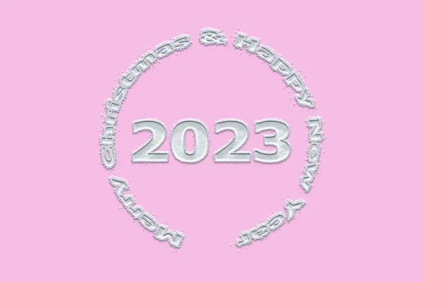 Illustration Neujahrskonzept 2023 Design Mit Text Schnee Design Auf Einem — Stockfoto