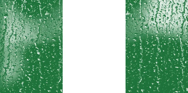 Flagge Von Nigeria Auf Einem Glas Mit Wassertropfen Hintergrund — Stockfoto