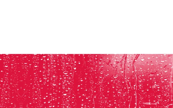 stock image 3D Flag of Poland on a glass with water drop background.