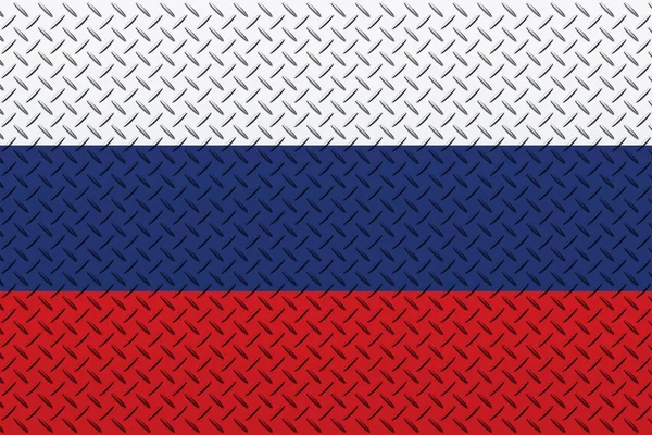 Vlag Van Rusland Metalen Muurachtergrond — Stockfoto