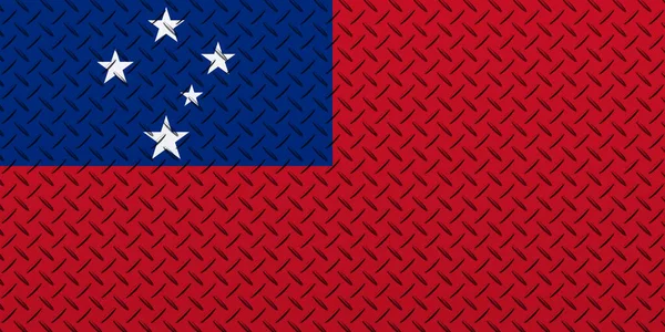 Flag Samoa Metal Wall Background — Stock Photo, Image