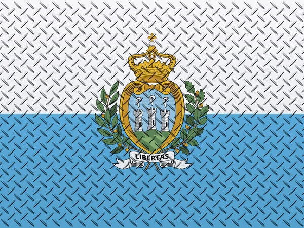 Прапор Сан Марино Металевій Стіні — стокове фото
