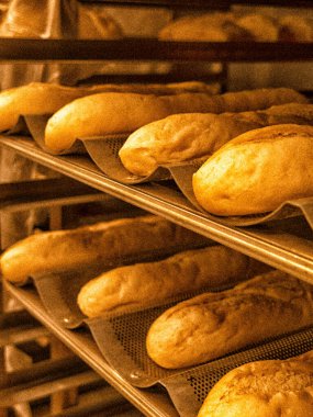 Fırından Taze Ekmeklerin Eski Fotoğrafı