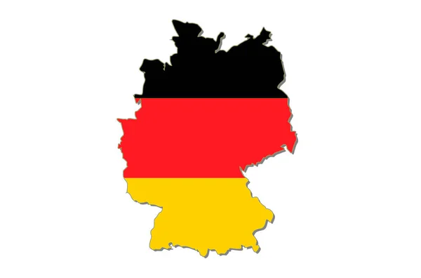 Peta Vektor Jerman Dengan Bendera - Stok Vektor