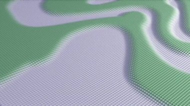 Dalgalı bir hareketle hareket eden üç boyutlu renkli parçacıkların animasyonu. Kusursuz döngü animasyonu. CG hazır. Yüksek kalite 4k görüntü