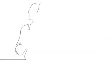 Aralıksız çizgi çiziminin animasyon çizimi, ustabaşı kontrolü 