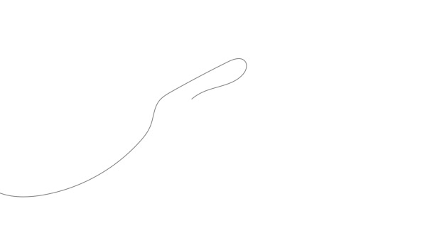 Desenho de linha contínua de mão prende pincéis de pintura — Vídeo de Stock