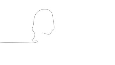 Mutlu anne ve küçük kızın sürekli çizgi çizimi.