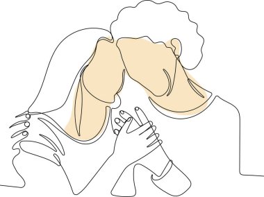 Mutlu anne ve kız ilişkilerde sevgi ve ilgi gösterirler. Gülümseyen genç anne ve küçük kız evde dinleniyor. Sarıl ve sarılın. Birlikte aile haftasonunun tadını çıkarın. Vektör illüstrasyonu