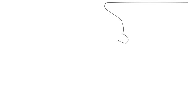Desenho de linha contínua de mão segura rolo de pintura — Vídeo de Stock