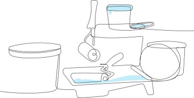 Boyacı aracı fırça silindirli kova araçları boya ayarla