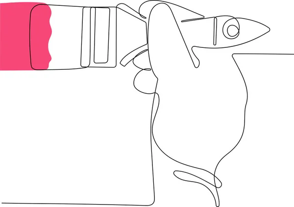 Ανθρώπινο χέρι κρατά πινέλα χρώμα με χρώμα — Διανυσματικό Αρχείο