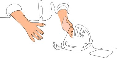 Continuous line drawing of construction concept 