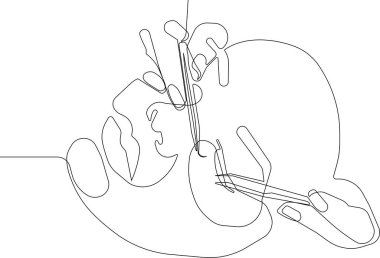 Kirpik uzatma prosedürü. Vektör İllüstrasyonu 