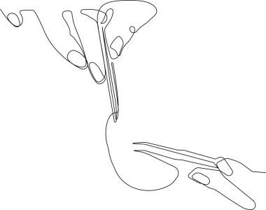 Kirpik uzatma prosedürü. Vektör İllüstrasyonu 