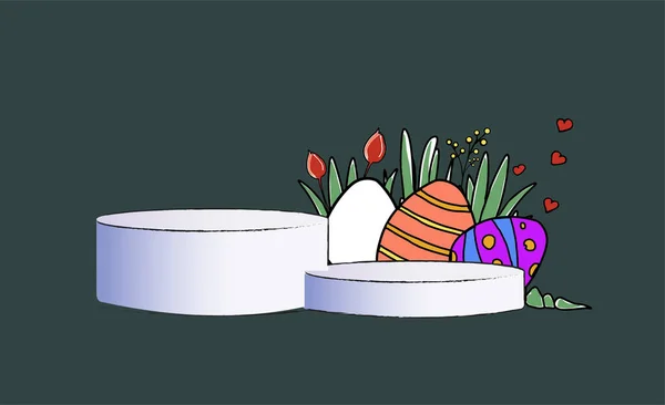 Wesołych Świąt Wielkanocnych z kolorowe malowane jajko — Wektor stockowy