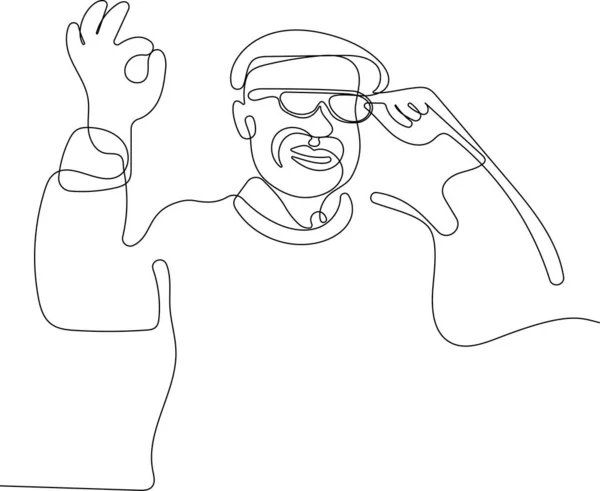 Glad senior man med glasögon undersökning test — Stock vektor