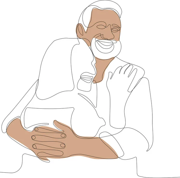 Elderly people hug together. Old people in love — Stockvektor