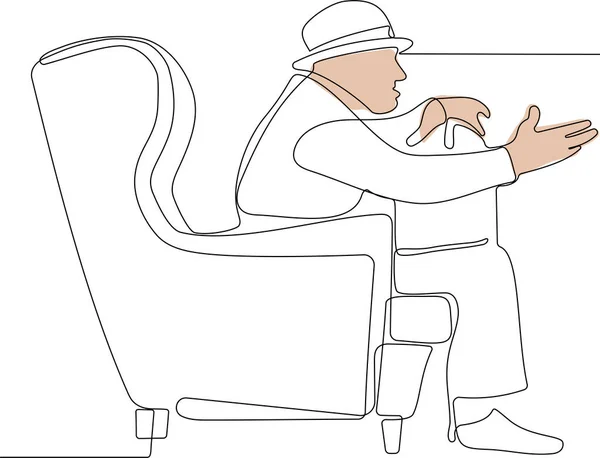 Starší muž, sedící v křesle — Stockový vektor