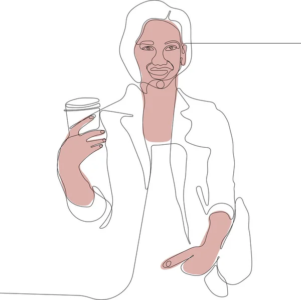 Limonade à boire féminine — Image vectorielle