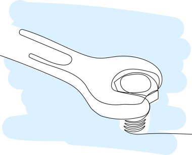 İngiliz anahtarı cıvatayı vidaya sıkıştırır