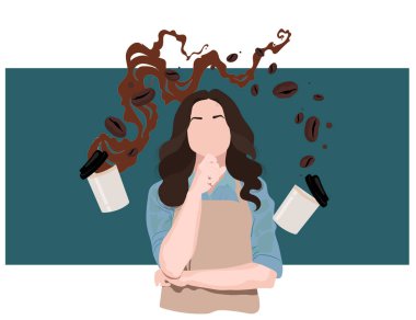 Kahve işi. Kahve yapan barmen dışında.