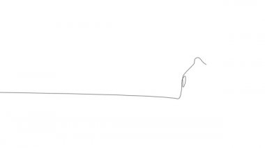 Devamlı bir çizim, uzun boylu, diz ağrısı olan ve bastonla yürüyen yaşlı bir adamın portresi. Asgari özet kavramı.