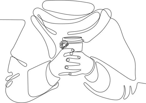 Кавовий Бізнес Концепт Жіночий Бариста Робить Каву Подає Паперову Чашку — стоковий вектор