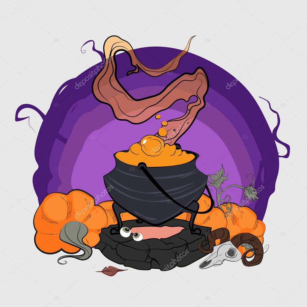 Vectors for Halloween day cover website with copy space for text. Vector illustration