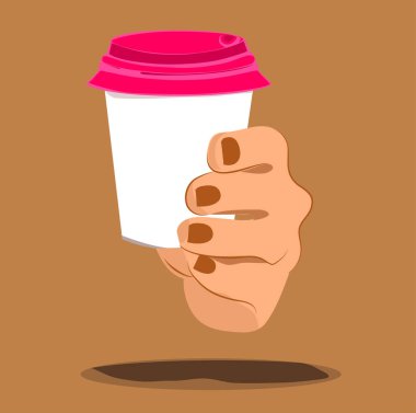 Kahve işi, kadın barmen kahve yapıyor ve kafe 'de bir fincan sıcak kahve servis ediyor. İnce çizgi şeklinde çizilmiş el, vektör çizimleri. Vektör illüstrasyonu