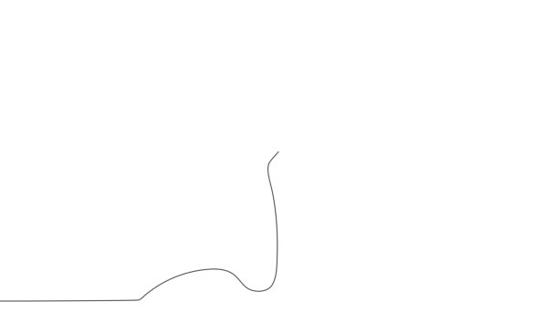 Анімований Самомалюнок Безперервної Лінії Малювання Втомленого Стресу Стурбована Середнього Віку — стокове відео