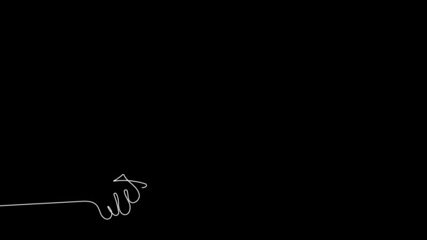Непрерывный Рисунок Одной Линии Анимационное Видео Мужчина Маске Лица Сварки — стоковое видео